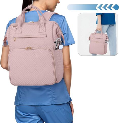 Fasrom Nurse Backpack for Work Women, Nursing Tote Bag with Laptop Compartment for Nursing Work and Home Health Care, Black (Empty Bag Only) in Saudi Arabia