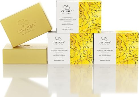 CellRen Eczema Soap Bar. Natural Relief for Eczema. Safe For Adults, Kids, and Babies. Extra Skin-Calming Formula. 4oz in Kuwait