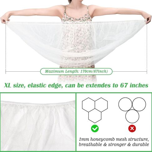 2 Pack Mosquito Net for Stroller, Sublaga 67 Inch Durable Baby Stroller Mosquito Net with Travel Storage Bag - Perfect Bug Net for Strollers, Bassinets, Cradles, Playards (White) in Kuwait