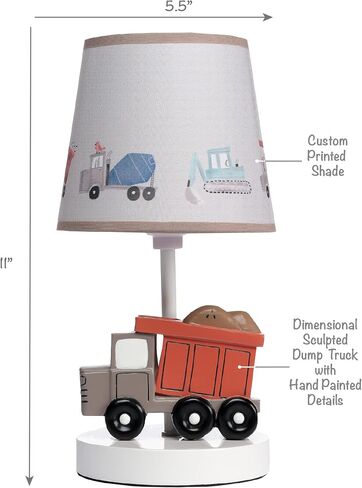Bedtime Originals Construction Zone Truck Nursery Lamp with Shade & Bulb in Saudi Arabia
