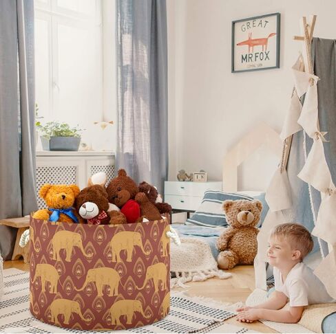 سلة تخزين visesunny باللون الأصفر الليموني مع أوراق الشجر الزرقاء، سلة قماش من القماش لتخزين الألعاب، صندوق تخزين، سلة غسيل لغرف الأطفال، غرفة اللعب، الأرفف، سلة الألعاب، سلة الهدايا in Kuwait