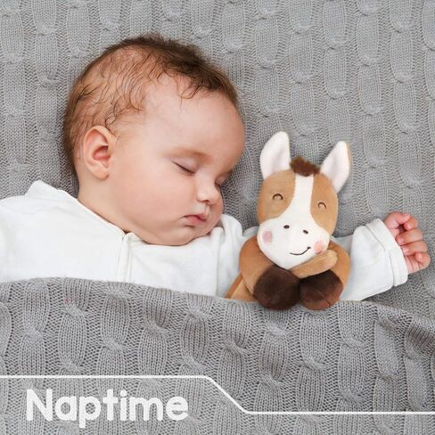 بطانية أمان للأطفال هورس لوفي بيبي من شركة بيبي أفيس - بطانية حيوان قطيفة محشوة على شكل حصان مقاس 33 × 33 سم (بني) in Kuwait