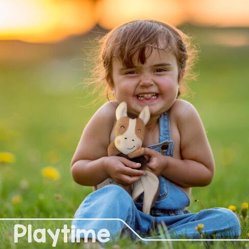 بطانية أمان للأطفال هورس لوفي بيبي من شركة بيبي أفيس - بطانية حيوان قطيفة محشوة على شكل حصان مقاس 33 × 33 سم (بني) in Kuwait