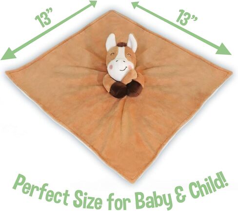 بطانية أمان للأطفال هورس لوفي بيبي من شركة بيبي أفيس - بطانية حيوان قطيفة محشوة على شكل حصان مقاس 33 × 33 سم (بني) in Kuwait