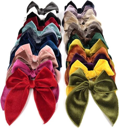 Sugarmelon Pack of 24 Large Linen Hair Clips for Girls Women - 24 PCS Hair Accessories for All Ages (Linen, One Size Fits All, Handmade, Various Occasions, Hair Clip, Hair Securing, Decorative) in Saudi Arabia
