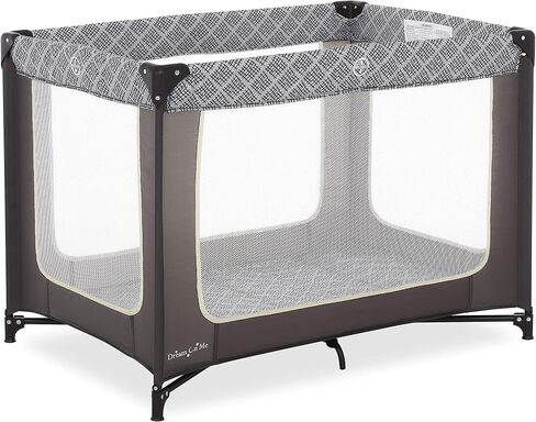 Dream On Me Zoom Portable Playard in Light Grey, Lightweight, Packable and Easy Setup Baby Playard, Breathable Mesh Sides and Soft Fabric - Comes with a Removable Padded Mat in Kuwait