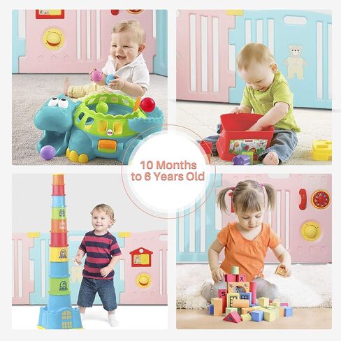 Kidzone Baby Playpen Kids 8 Panel Safety Play Center Yard Home Indoor Outdoor Pen Play Pen Children Activity (Blue) in Kuwait