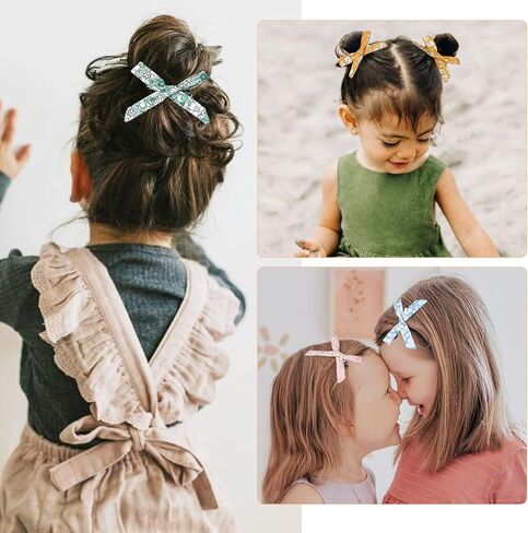 مشابك شعر DEEKA للفتيات الصغيرات 12 قطعة من إكسسوارات الشعر الزهرية، مشابك شعر لطيفة من نسيج القطن، مشابك التمساح للفتيات الصغيرات الصغار in Kuwait