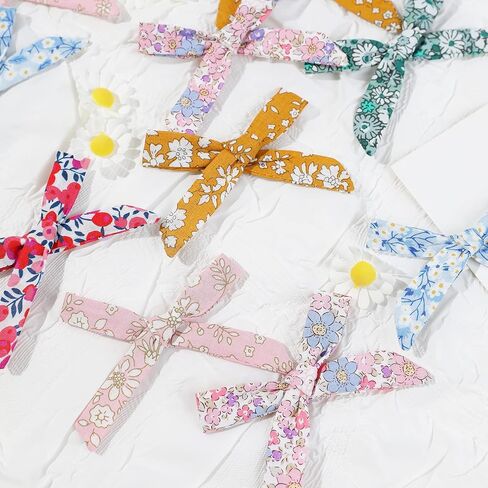 مشابك شعر DEEKA للفتيات الصغيرات 12 قطعة من إكسسوارات الشعر الزهرية، مشابك شعر لطيفة من نسيج القطن، مشابك التمساح للفتيات الصغيرات الصغار in Kuwait