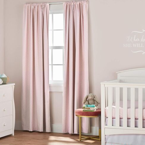 Lush Decor Baby Pixie Fox Geo Blackout Window Curtain Single Panel, Pink in Saudi Arabia
