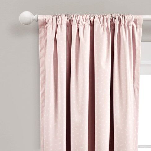 Lush Decor Baby Pixie Fox Geo Blackout Window Curtain Single Panel, Pink in Saudi Arabia