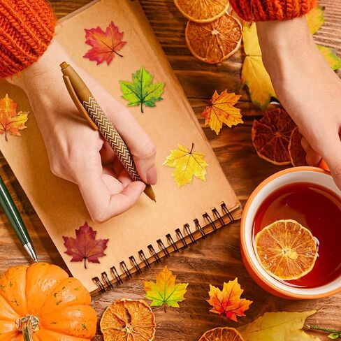 Whaline 400 Pcs Fall Maple Leaf Stickers 8 Colors Autumn Leaves Shape Stickers Cute Self Adhesive Decals for Holiday Thanksgiving Wedding Birthday Party Window Door Home Decorations in Kuwait