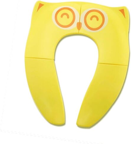 WeTest Upgraded Kids Folding Toilet Seat，Large Non Slip Silicone Pads Travel Portable Reusable Toilet Potty Training Seat Covers Liners with Carry Bag for Babies, Toddlers (Yellow) in Kuwait