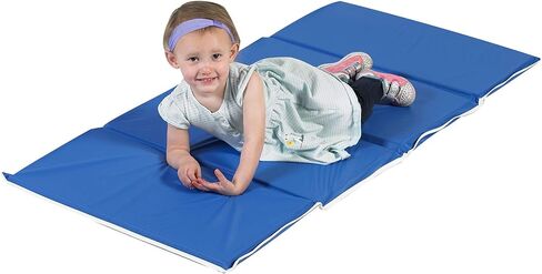 Children's Factory 1" Tough Duty Folding Blue Rest Mat, Classroom Nap Mats for Preschools & Daycares, Foam Napping Floor Mat for Kids & Toddlers (CF400-002) in Saudi Arabia