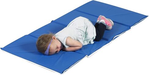 Children's Factory 1" Tough Duty Folding Blue Rest Mat, Classroom Nap Mats for Preschools & Daycares, Foam Napping Floor Mat for Kids & Toddlers (CF400-002) in Saudi Arabia