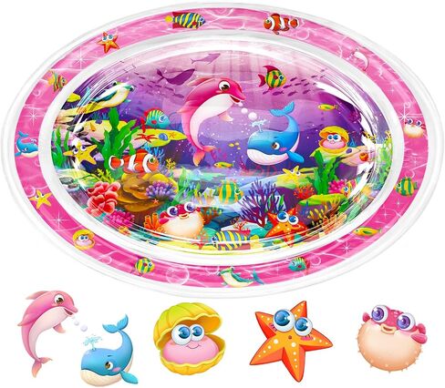 Infinno Tummy Time Mat Premium Baby Water Mat, Baby Toys for 3-6 6 to 12 Months Girl and Boy Infants, Perfect Baby Gift, Blue Ocean Theme in Saudi Arabia