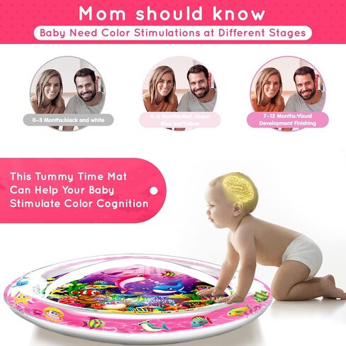 Infinno Tummy Time Mat Premium Baby Water Mat, Baby Toys for 3-6 6 to 12 Months Girl and Boy Infants, Perfect Baby Gift, Blue Ocean Theme in Saudi Arabia