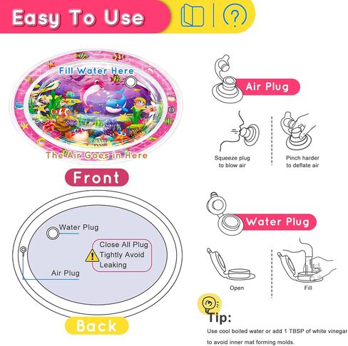 Infinno Tummy Time Mat Premium Baby Water Mat, Baby Toys for 3-6 6 to 12 Months Girl and Boy Infants, Perfect Baby Gift, Blue Ocean Theme in Saudi Arabia