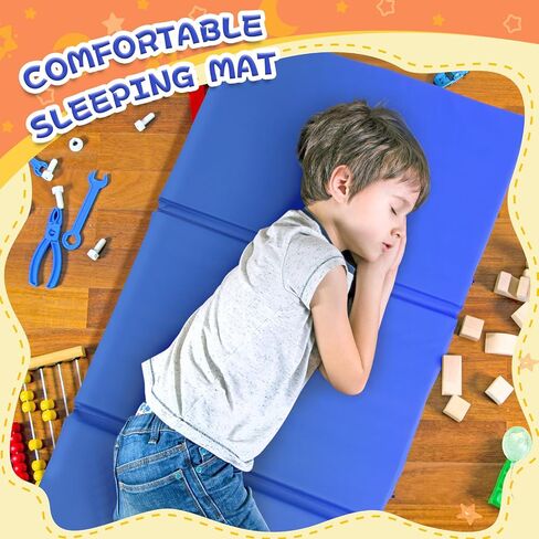 Wesiti 5 Pieces 1 Inch Thick Folding Nap Mat 3 Section Folding Rest Mats Folding Sleeping Mat for Kids Toddler Daycare Nap Mats for School Preschool Classroom Kindergarten (Multicolor) in Saudi Arabia