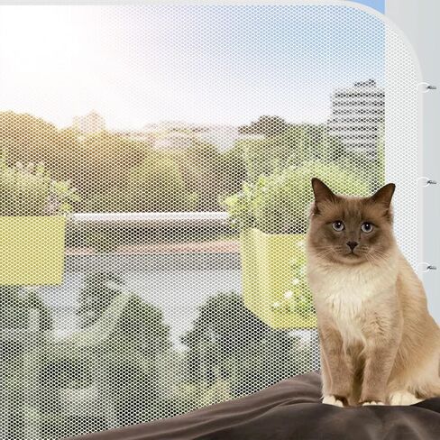 Cat Balcony Rail Net, 10x2.6Ft Anti Fall Netting PET Balcony Mesh Fence Net, Cat Safety Net Balcony Screen, Crib Stair Patios Balcony Railing Cover for Kids & Pets in Saudi Arabia