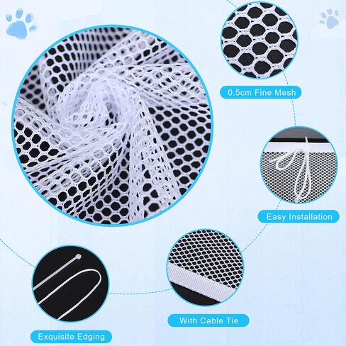 Cat Balcony Rail Net, 10x2.6Ft Anti Fall Netting PET Balcony Mesh Fence Net, Cat Safety Net Balcony Screen, Crib Stair Patios Balcony Railing Cover for Kids & Pets in Saudi Arabia