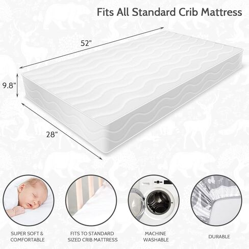 GFU Baby Crib Sheet for Boy, Super Soft Fitted Crib Sheet for Standard Crib and Toddler Mattresses, 52×28 Inch (Dinosaur&Space) in Saudi Arabia