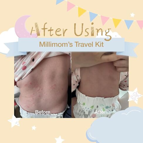 Milimom Mini Baby Wash & Lotion Travel Size, Baby Wash, Shampoo, Soap & Body Lotion | Portable & Refillable Convenient Kit | Vegan Baby Skincare for Infant & Toddler 0.5fl / 15ml Each in Saudi Arabia