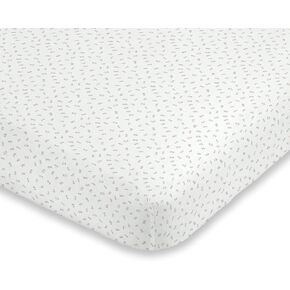 ED Ellen DeGeneres Cotton Tail - Soft 100% Cotton Ivory, Love Multi Stripe Fitted Crib Sheet, Ivory, Rose, Aqua, Coral