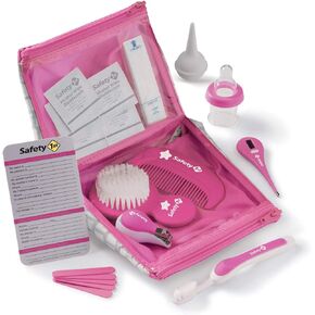 SafetyFirst All-in-1 Nursery Baby Care Health & Grooming KIT: Thermometer, Nasal Aspirator, Bottle Medicine Dispenser, Nail Clippers, Toothbrush, Brush, Wipes in Saudi Arabia