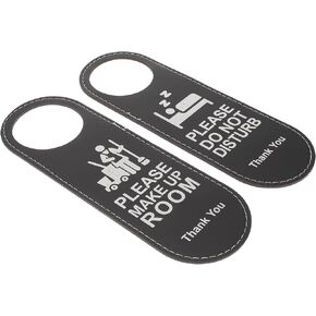 do not Disturb Door Hanger Sign 2pcs Do Not Disturb Room Sign Please Make Up Room Door Hanger Leather Double Sided Door Knob Hanger Sign for Hotel Offices Room Please Make Up Room in Kuwait
