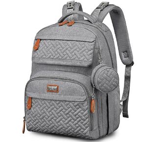 BabbleRoo Diaper Bag Backpack - Travel Large Baby Diaper Bag with Changing pad, Waterproof Baby Bags for Mom & Dad, Unisex Bags with Pacifier Case, Luggage Strap & Stroller Clips– Army Green | with Changing Pad in Saudi Arabia