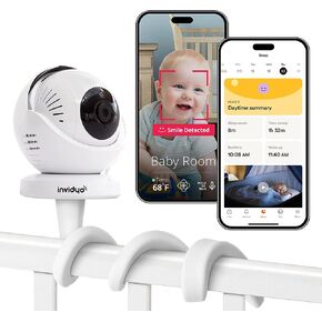 WiFi Baby Monitor with Camera and Audio: Sleep Tracking, Cry Alerts, Cough Detection | Wireless Pan & Tilt Smart Phone App 1080P Full HD Video in Saudi Arabia