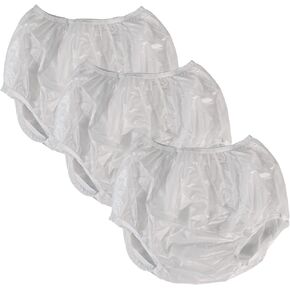 Adult Vinyl Waterproof Pull-On-Cover Incontinence Pants (This is NOT a Diaper) [3 Pack] Extra Waterproof Protection to GO ON TOP of/Together with Diapers & Briefs as Added Leak Resistance (Medium) in Saudi Arabia