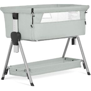 Lilly Bedside Bassinet for Baby, Lightweight and Portable Baby Bassinet, Seven Position Adjustable Height with Large Storage Area