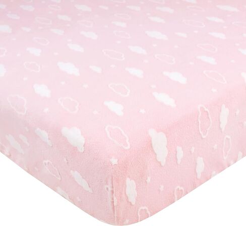 TL Care Heavenly Soft Chenille Fitted Crib Sheet 28" x 52", Warm and Cozy Neutral Chenille Sheet, Gray 3D Cloud, for Boys and Girls, Fits Crib and Toddler Bed mattresses in Kuwait