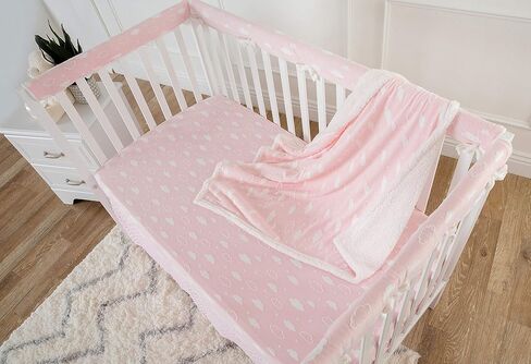 TL Care Heavenly Soft Chenille Fitted Crib Sheet 28" x 52", Warm and Cozy Neutral Chenille Sheet, Gray 3D Cloud, for Boys and Girls, Fits Crib and Toddler Bed mattresses in Kuwait