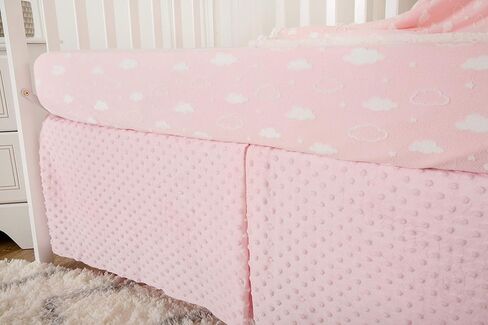 TL Care Heavenly Soft Chenille Fitted Crib Sheet 28" x 52", Warm and Cozy Neutral Chenille Sheet, Gray 3D Cloud, for Boys and Girls, Fits Crib and Toddler Bed mattresses in Kuwait