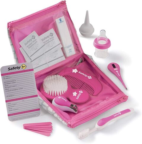SafetyFirst All-in-1 Nursery Baby Care Health & Grooming KIT: Thermometer, Nasal Aspirator, Bottle Medicine Dispenser, Nail Clippers, Toothbrush, Brush, Wipes in Saudi Arabia
