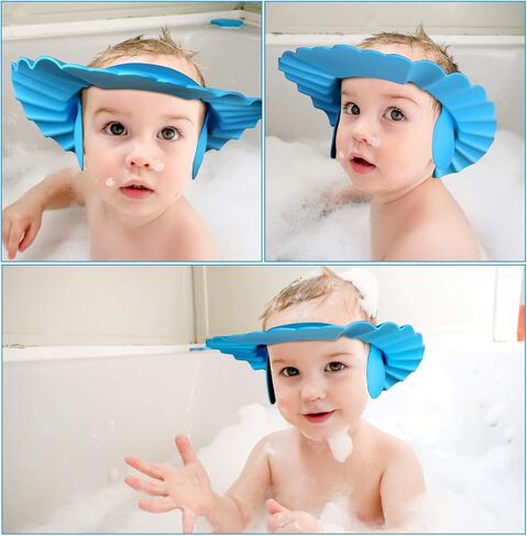 6 قطع من قبعة استحمام الأطفال الرضع من لاموتور قبعة قناع حمام قبعة قابلة للتعديل لغسيل شعر الأطفال الصغار والأطفال (باللون الوردي والأزرق والأصفر in Kuwait