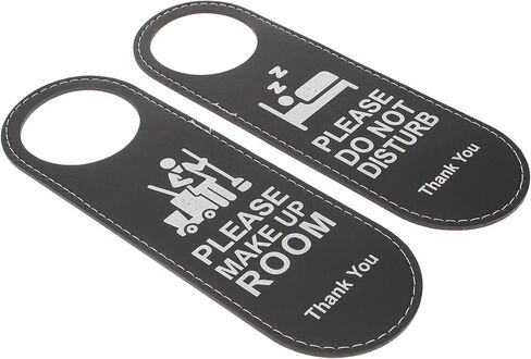 do not Disturb Door Hanger Sign 2pcs Do Not Disturb Room Sign Please Make Up Room Door Hanger Leather Double Sided Door Knob Hanger Sign for Hotel Offices Room Please Make Up Room in Kuwait