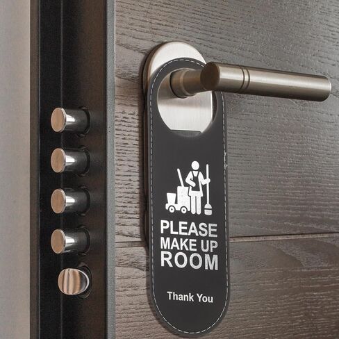do not Disturb Door Hanger Sign 2pcs Do Not Disturb Room Sign Please Make Up Room Door Hanger Leather Double Sided Door Knob Hanger Sign for Hotel Offices Room Please Make Up Room in Kuwait