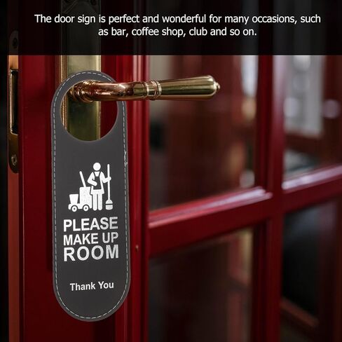 do not Disturb Door Hanger Sign 2pcs Do Not Disturb Room Sign Please Make Up Room Door Hanger Leather Double Sided Door Knob Hanger Sign for Hotel Offices Room Please Make Up Room in Kuwait