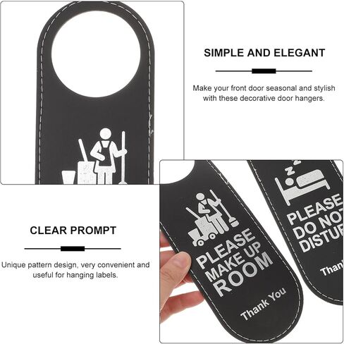 do not Disturb Door Hanger Sign 2pcs Do Not Disturb Room Sign Please Make Up Room Door Hanger Leather Double Sided Door Knob Hanger Sign for Hotel Offices Room Please Make Up Room in Kuwait