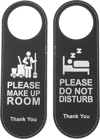do not Disturb Door Hanger Sign 2pcs Do Not Disturb Room Sign Please Make Up Room Door Hanger Leather Double Sided Door Knob Hanger Sign for Hotel Offices Room Please Make Up Room in Kuwait