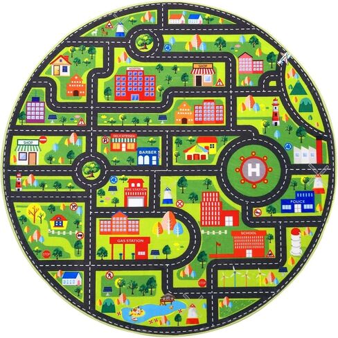 Kids Playroom Rug Car Rug Learning Carpet Educational City Roads Carpet for Playing with Cars Kids Playmat for Baby Kids Playroom Non Slip Play Mat Toddler Playmat Rug, 3x5 ft, Black Streets in Saudi Arabia