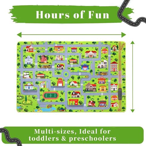 Kids Playroom Rug Car Rug Learning Carpet Educational City Roads Carpet for Playing with Cars Kids Playmat for Baby Kids Playroom Non Slip Play Mat Toddler Playmat Rug, 3x5 ft, Black Streets in Saudi Arabia