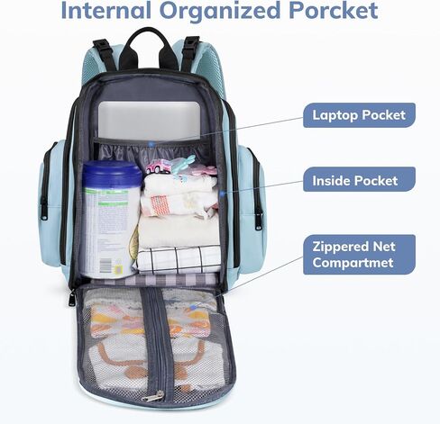 Mancro Diaper Bag Backpack, Large Multifunction Waterproof Travel Baby Changing Bag for Dad Mom with 4 Insulated Pockets and Stroller Straps, Maternity Baby Bag for Boys Girls, Grey in Saudi Arabia