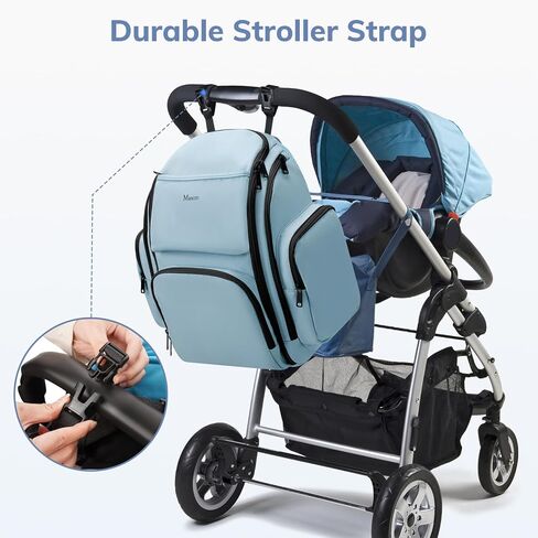 Mancro Diaper Bag Backpack, Large Multifunction Waterproof Travel Baby Changing Bag for Dad Mom with 4 Insulated Pockets and Stroller Straps, Maternity Baby Bag for Boys Girls, Grey in Saudi Arabia
