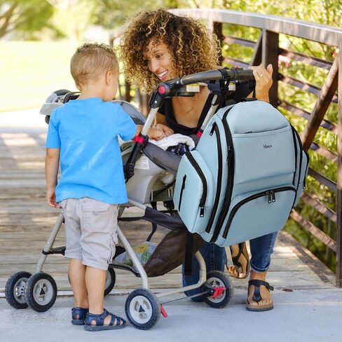 Mancro Diaper Bag Backpack, Large Multifunction Waterproof Travel Baby Changing Bag for Dad Mom with 4 Insulated Pockets and Stroller Straps, Maternity Baby Bag for Boys Girls, Grey in Saudi Arabia
