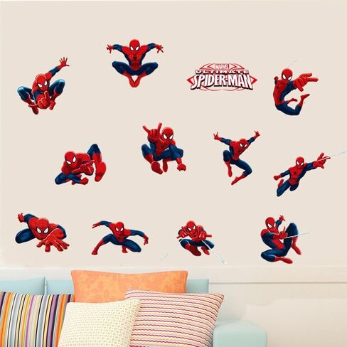 Spiderman Sticker Pack for Kids Room Wall Decor | Peel and Stick Wall Decal for Ultimate Spider-man Party Decoration by Dekosh in Saudi Arabia